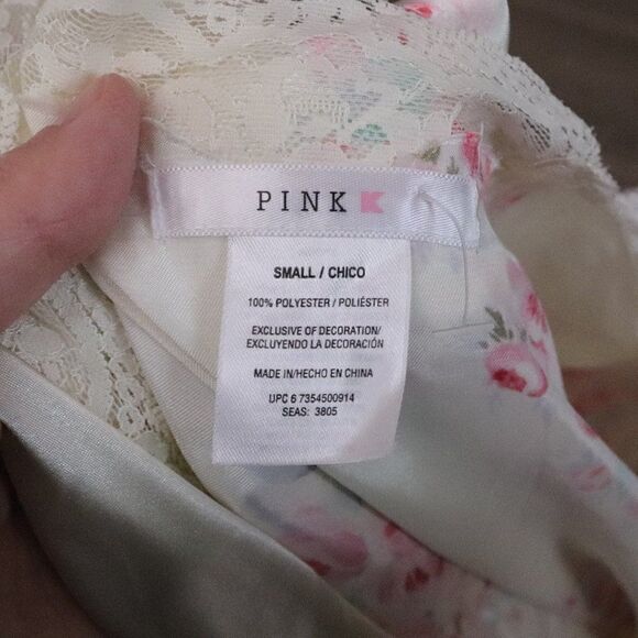 Pink K | Floral Satin Lace Robe Small - Picture 6 of 6